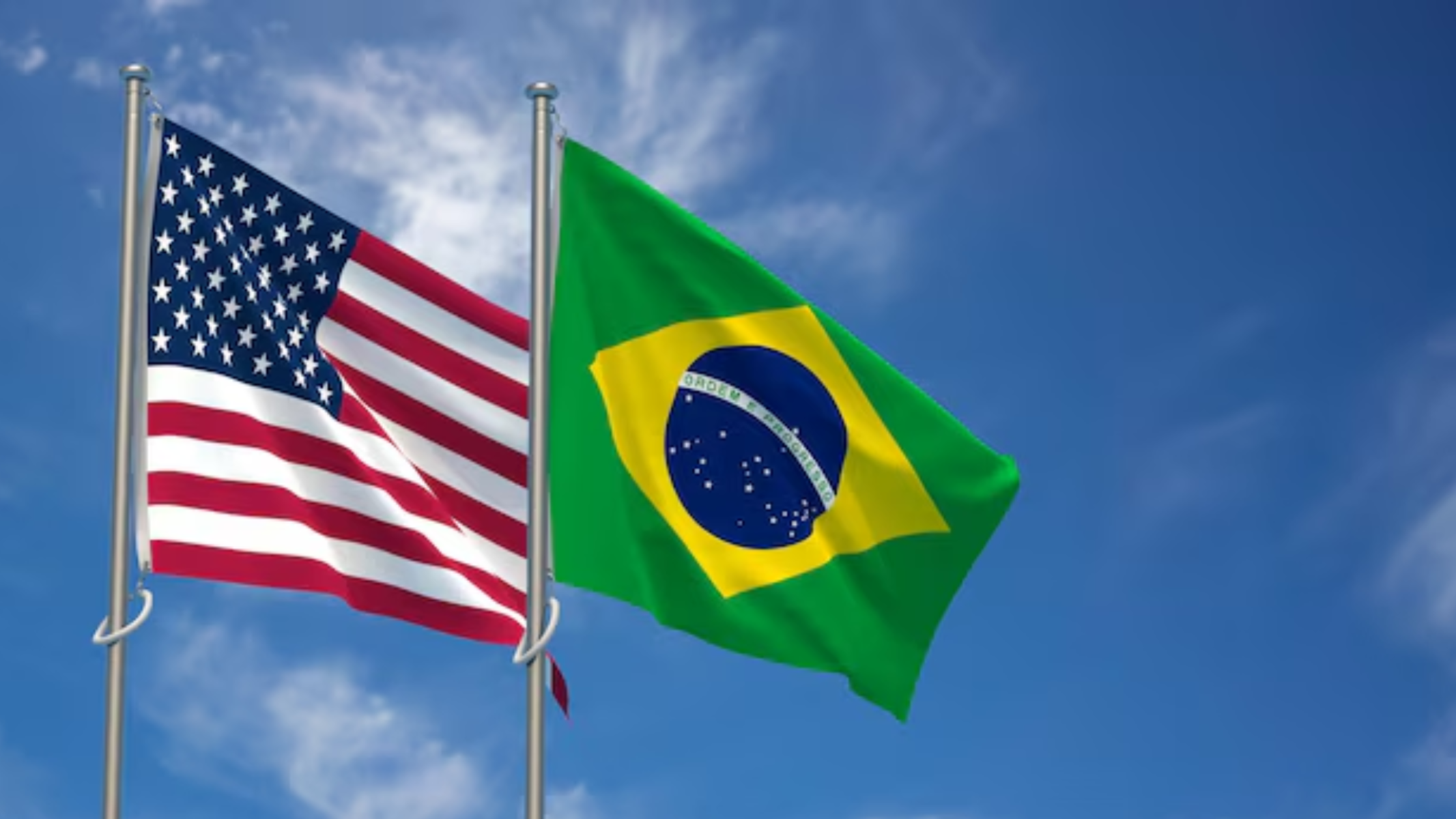 Bandeiras de Brasil e EUA